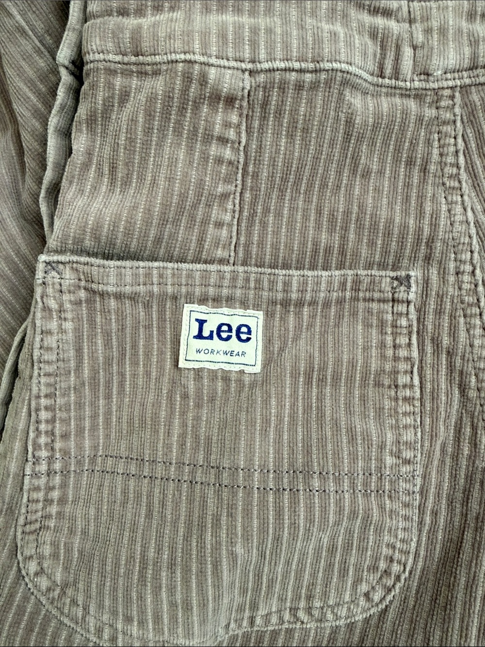 Lee Corduroy Flared Overalls - Taupe - Picture 6 of 7